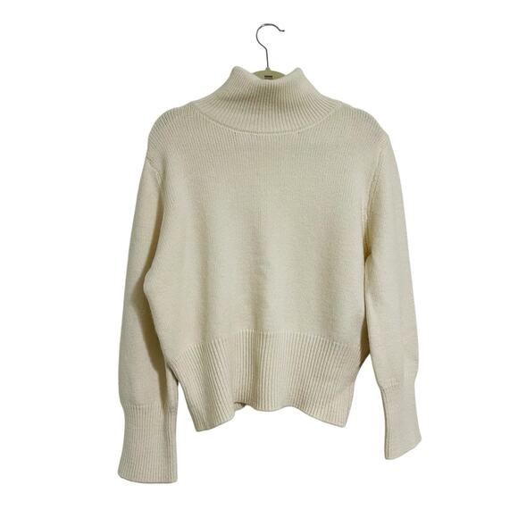 Lemui Korea Soft Wool Turtleneck Sweater Size M Ivory Relaxed Classic Fall NWT - Picture 6 of 9